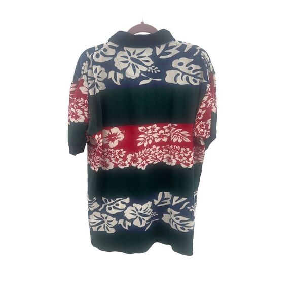 Vintage Navy blue 100 cotton short sleeve polo Hawaiian  shirt - Picture 5 of 13